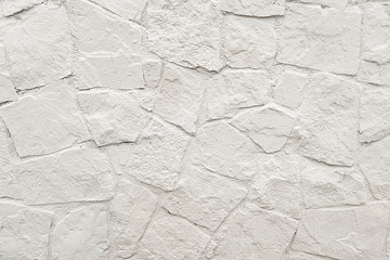 White stone mosaic wall background texture - 103142735