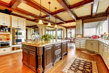 Great kitchen with hardwood floor and nice counter tops.
