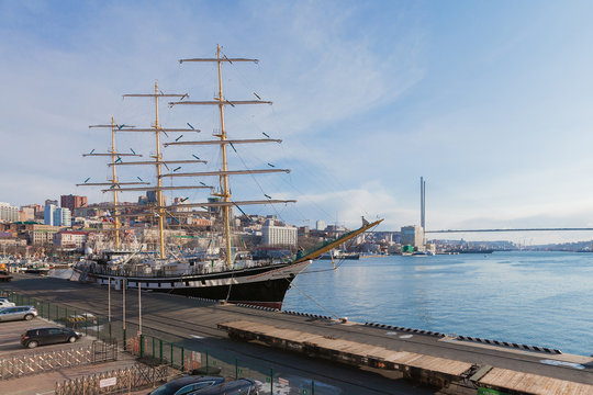 Pallada sailboat at Vladivostok Sea Port