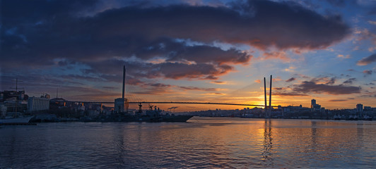 Fototapeta premium Vladivostok sunrise panorama