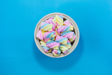 Marshmallow  Blue background