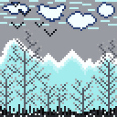 nature of the pixel pattern vector illustration