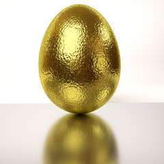 single rendered golden egg
