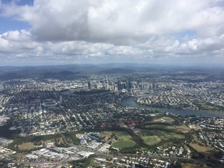 aerial view of brisbane city, australia