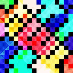 small colored pixels of a beautiful abstract geometric background