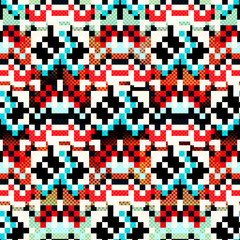 Beautiful colored small pixels seamless pattern