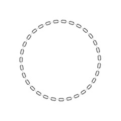 Chain in shape of circle in black and white design