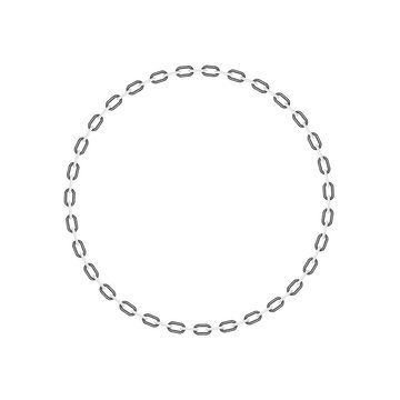Chain in shape of circle in black and white design