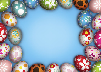 Easter eggs on wooden background