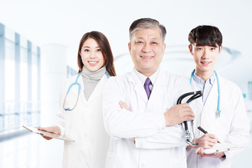 Fototapeta premium three Asian surgery doctors in hospital