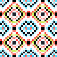 Fototapeta premium pixels beautiful abstract geometric seamless pattern vector illustration