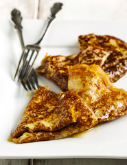 Crepes Suzette with orange sauce