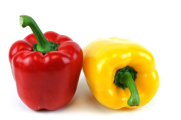colorful peppers isolated on white background