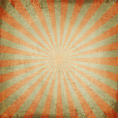 Vintage background of red sunray with retro canvas texture