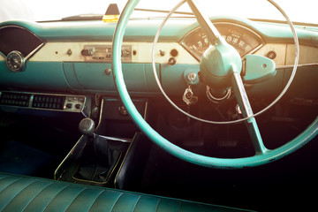 Classic car - vehicle interior  vintage