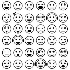 Fototapeta premium Set of Emoticons. Isolated illustration. Vector EPS10