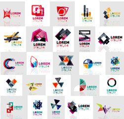 Collection of colorful abstract origami logos
