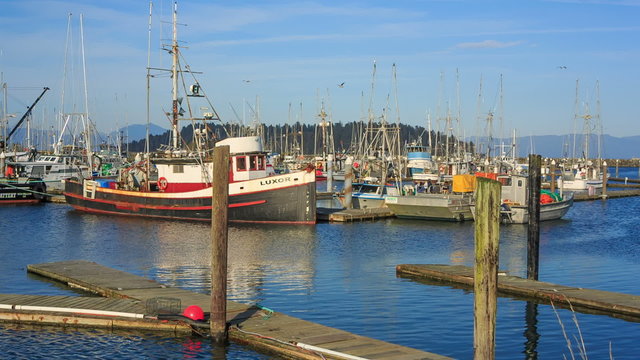 Fishing ships at pier