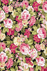 Naklejka premium vintage style of tapestry flowers fabric pattern background
