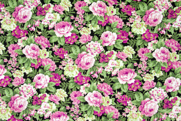 Fototapeta premium vintage style of tapestry flowers fabric pattern background