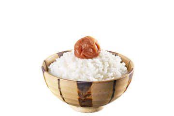 ほかほかごはんと梅干し