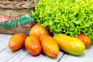 Lettuce and tomatoes