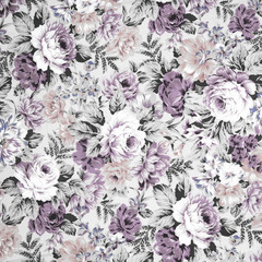 Fioletowe kwiaty w stylu vintage