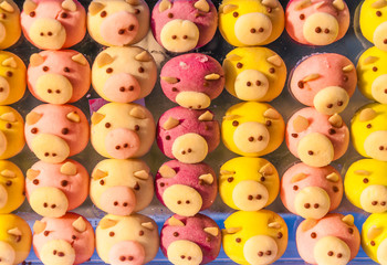 Obraz premium pig cookie in the box use for background