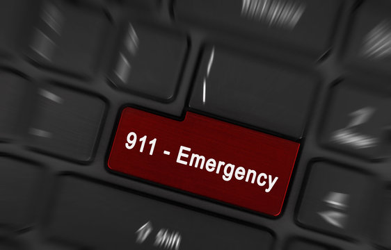 Red enter button written emergency