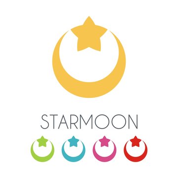 Star, Moon, Crescent, Design Vector Logo Template