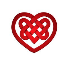 Red heart shape with celtic pattern