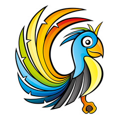 Colorful parrot sitting on a branch