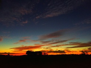 colorful rural sunset