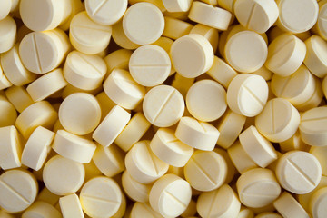 Many medication tablets and pills