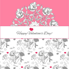 Background with ornamental round  peonies