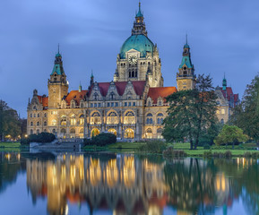 Rathaus Hannover beleuchtet