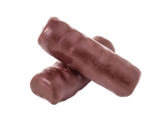 chocolate bars on a white background