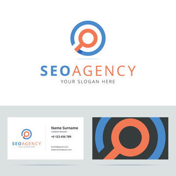 SEO Agency Logo And Business Card Template.