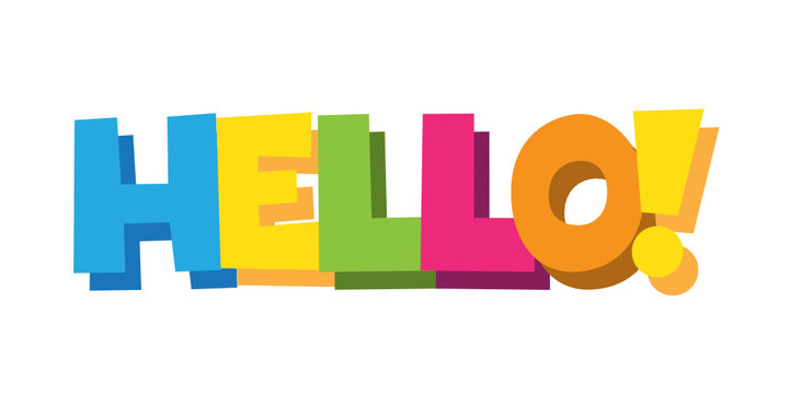 HELLO hand-drawn colourful vector letters