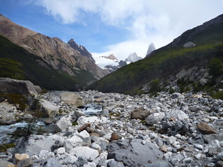 stream in los glaciares park in patagonia