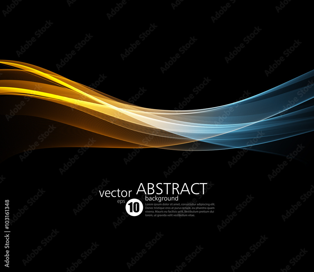 Poster abstract vector background, futuristic wavy