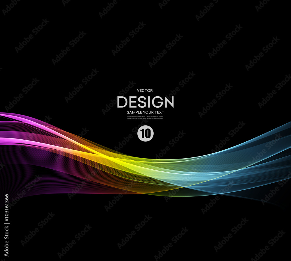Poster abstract vector background, futuristic wavy