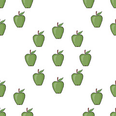 Seamless pattern background with green apples