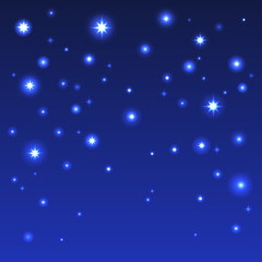 Naklejka na ściany i meble Background with shiny stars in the dark blue sky