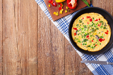 Delicious omelette with vegetables