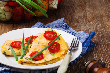 Delicious omelette with vegetables