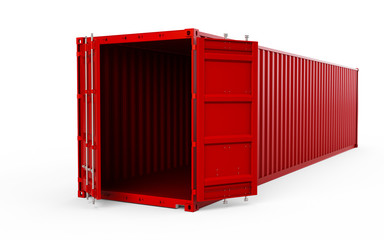 Red container isolated on white background
