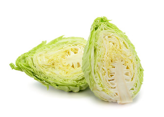 haft cabbage isolated on white background