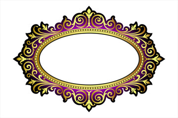 Vector vintage border frame engraving with retro ornament Vector
