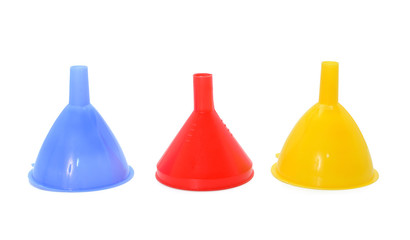 plastic funnel isolated on white